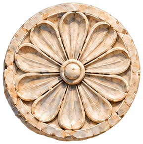 Carved marble rosette, in watercolor